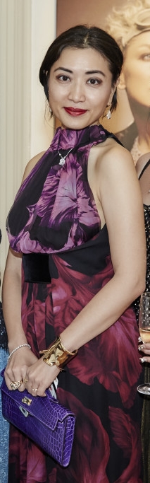 Cas Look in Gucci Silk Evening Gown at Damiani Gala Dinner